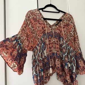 zara Bohemian Paisley Print Women's Top